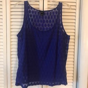 Sheer Blue Patterned Tank